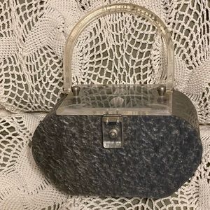 Vintage Lady’s Lucite Handbag, Gray